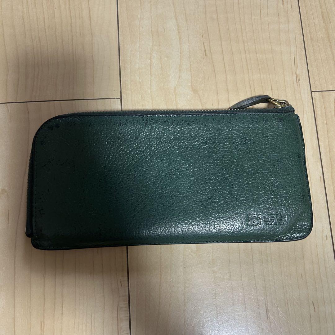 イルビゾンテ IL BISONTE L字 ロング ウォレット（長財布）グリーン