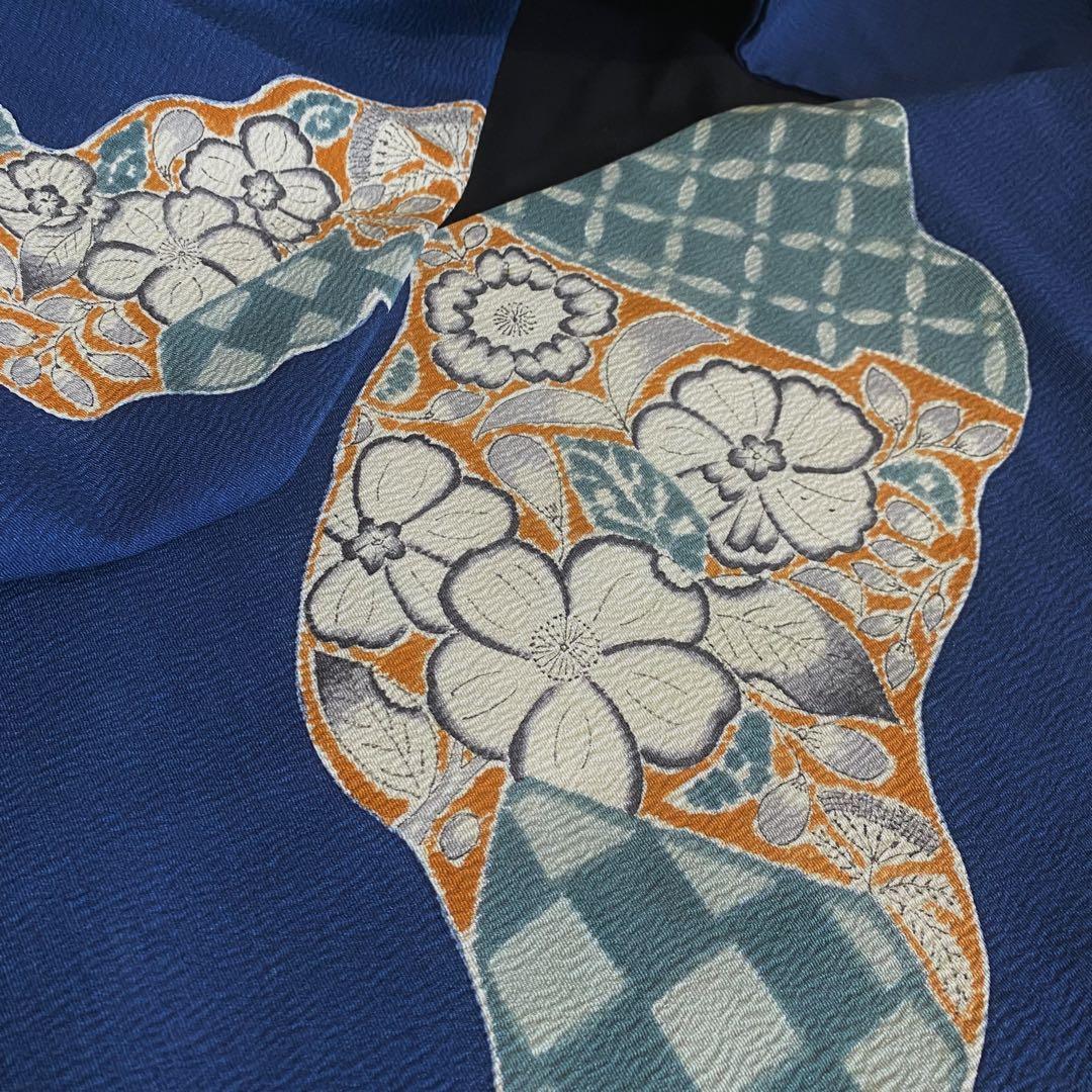 気になる対象商品 青に花模様の名古屋帯〉縮緬 関東巻き関西巻き 道長取 水着・ラッシュガード