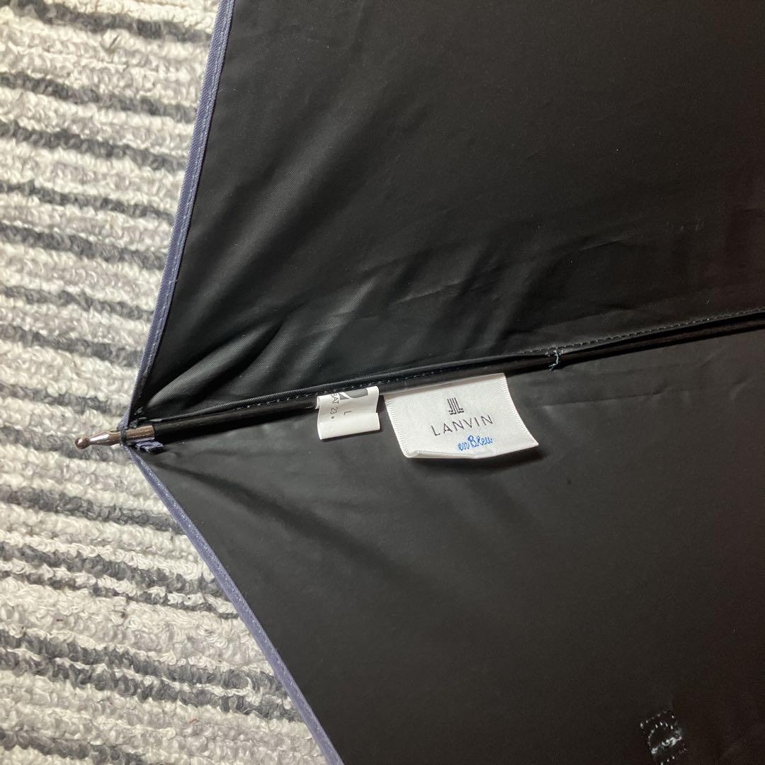 未使用品】ランバンオンブルー ストライプ 晴雨兼用 ショート傘