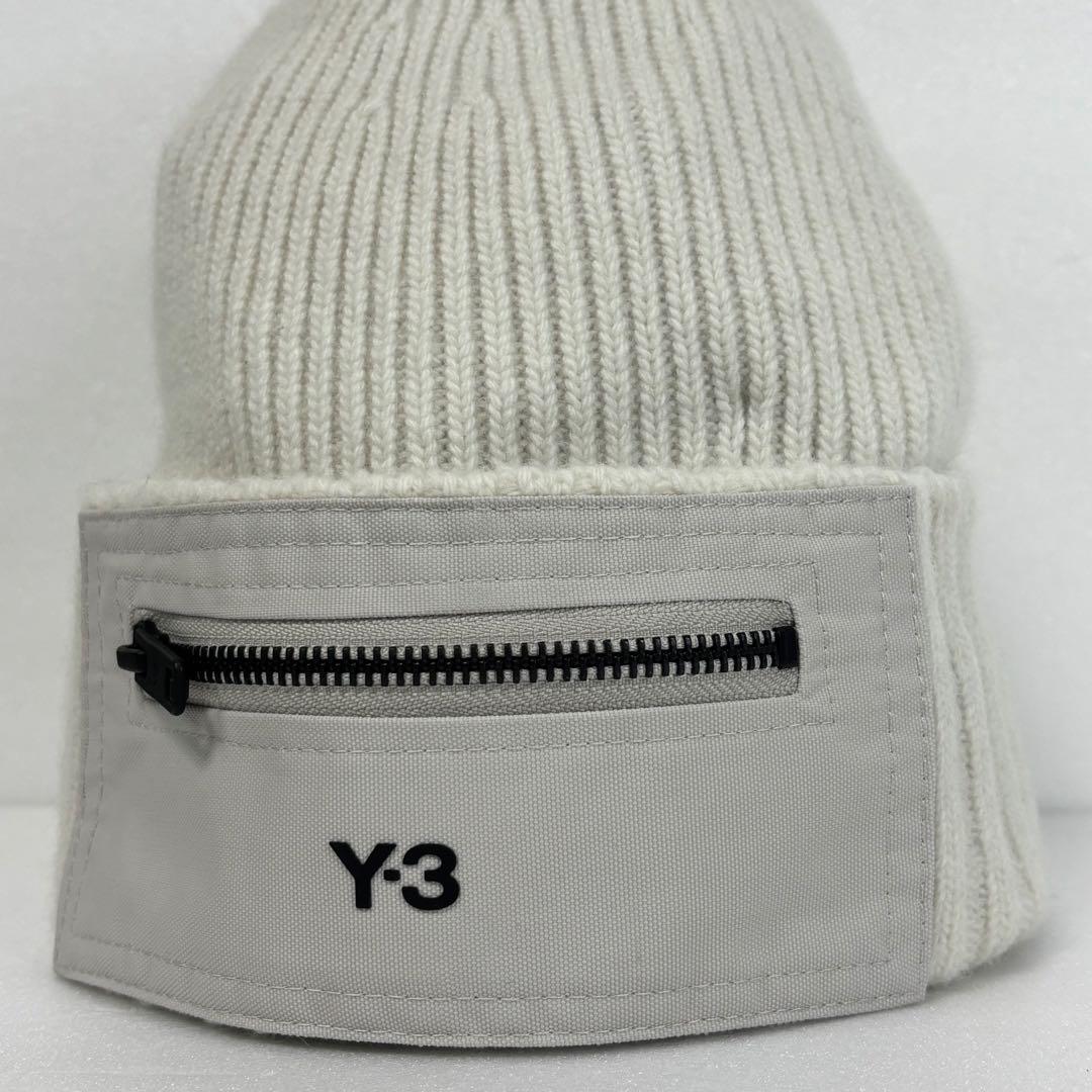 Y-3 ワイスリー ニット 帽 キャップ ビーニー ブランド ロゴ ホワイト