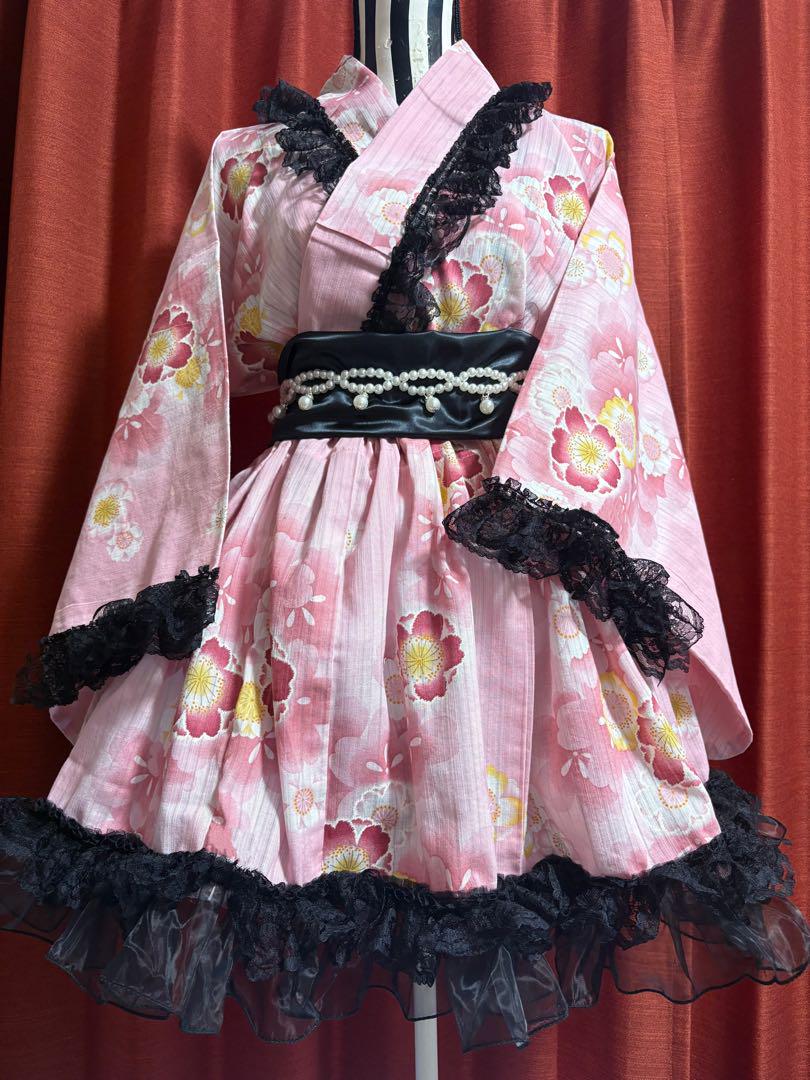浴衣ドレス 姫ギャル ロリィタ 地雷 量産型 浴衣ドレス 地雷 量産 姫ギャル