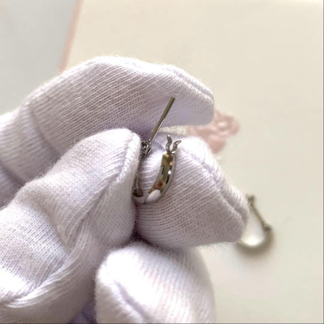 14金 K14 14k K14WG ホワイトゴールド ピアス フープピアス