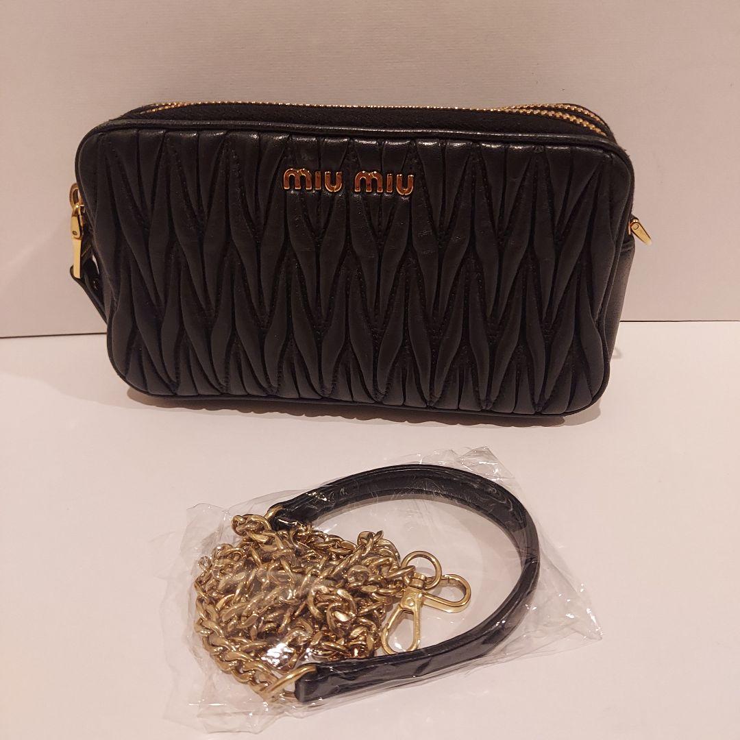 ☆美品☆miumiu ミュウミュウ マテラッセ チェーン カメラバッグ 黒