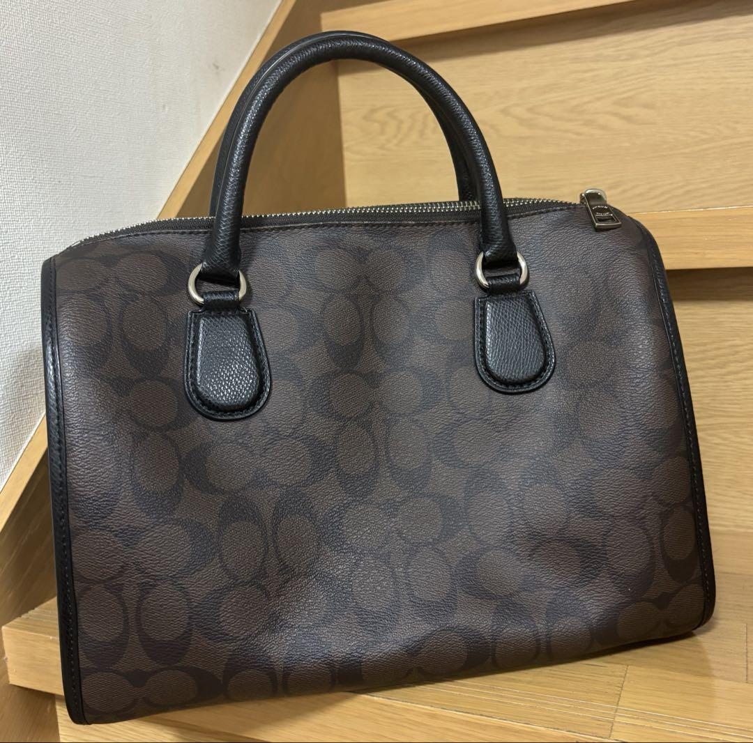 Coach コーチ ハンドバッグ ボストン型 蛍光 ピンク グリーン