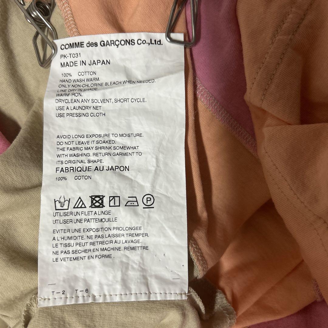 COMME des GARÇONS M Tシャツ ベージュ　ピンク　オレンジ