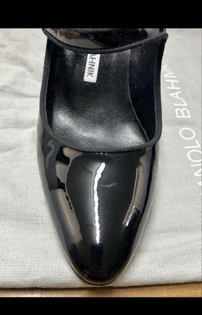 MANOLO BLAHNIK パンプス　ハイヒール　37 1/2 黒　エナメル