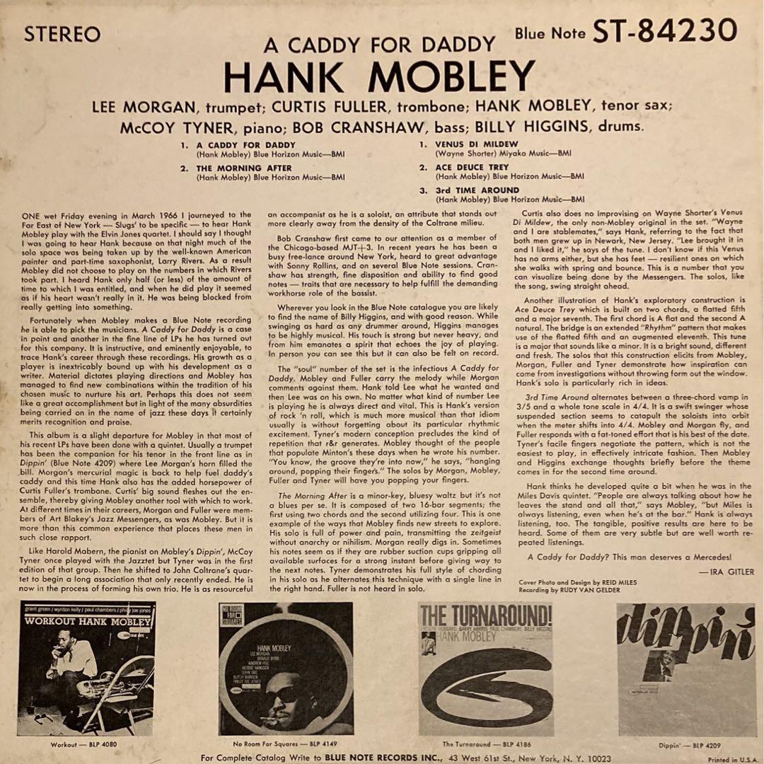 hank mobley a caddy for daddy USオリジナル！！！