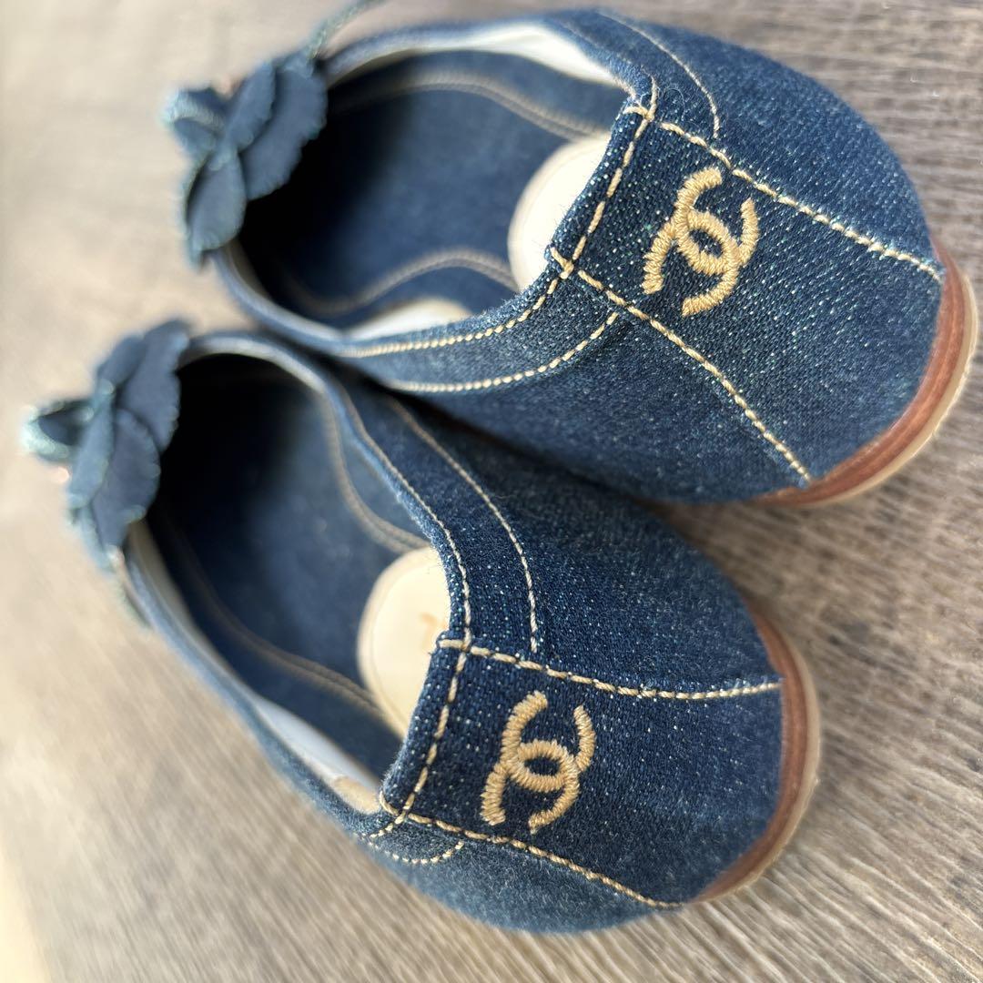 CHANEL シャネル デニムパンプス カメリア ココマーク 36 1/2C