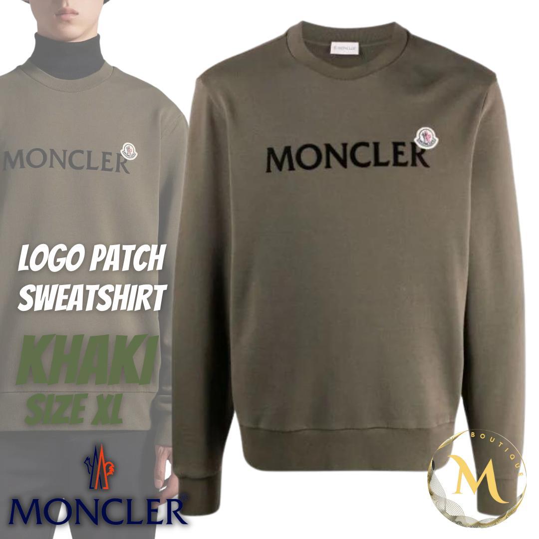 新品未使用☆MONCLER Letteringlogo スウェット XL カーキ