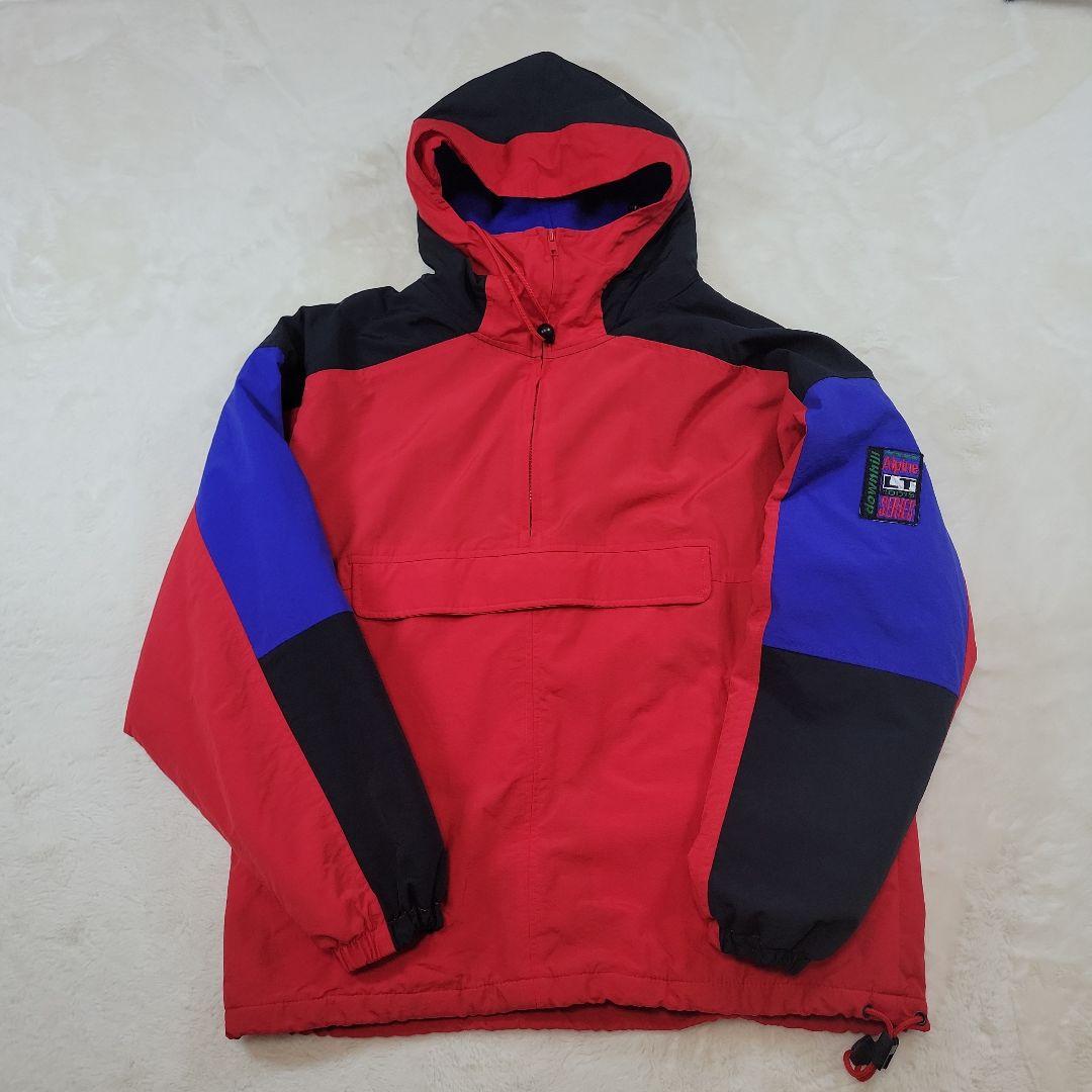 OLD GAP 90s アノラックパーカー フリース 赤青黒 L