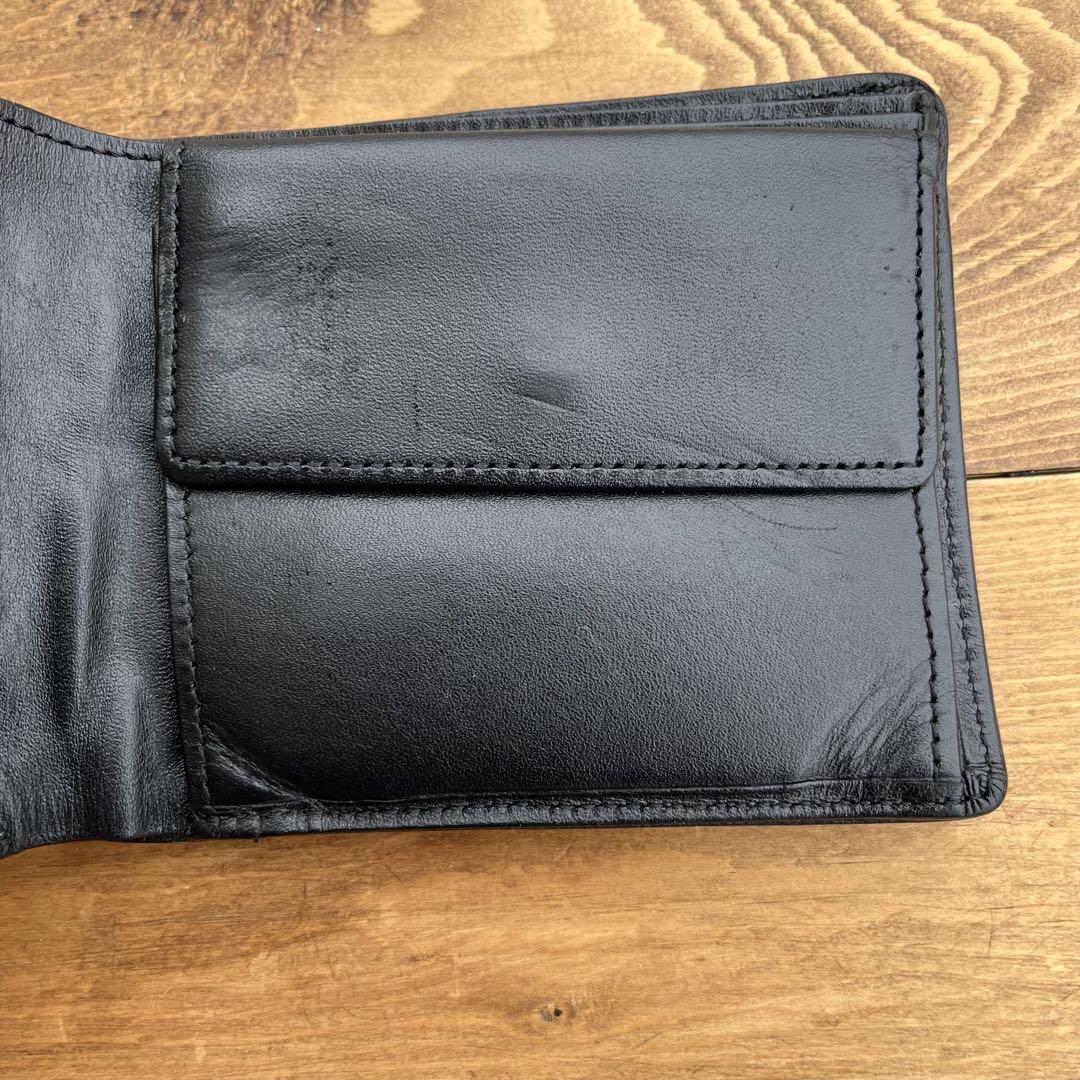 BLACK LABEL CRESTBRIDGE チェック　折り財布　ブラック