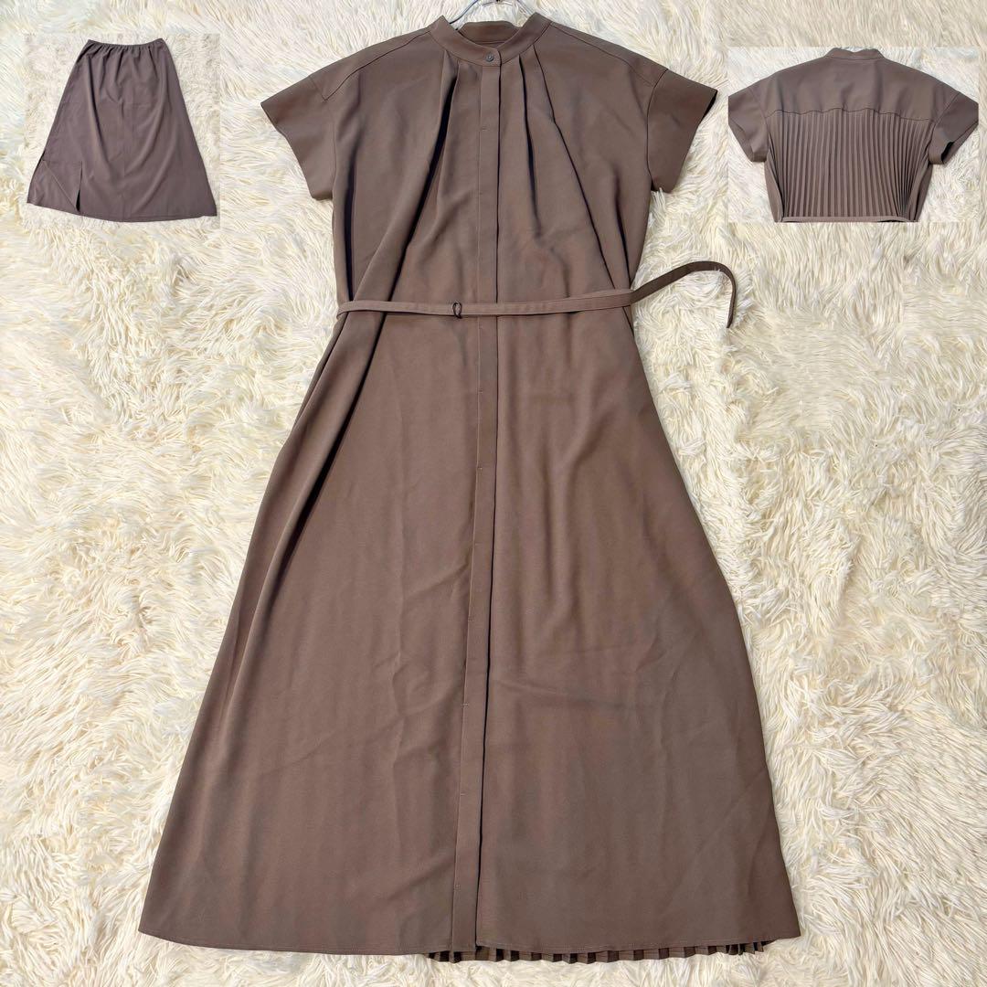 ✨極美品✨ プラステ 23SS バックプリーツシャツワンピース 洗える ベルト
