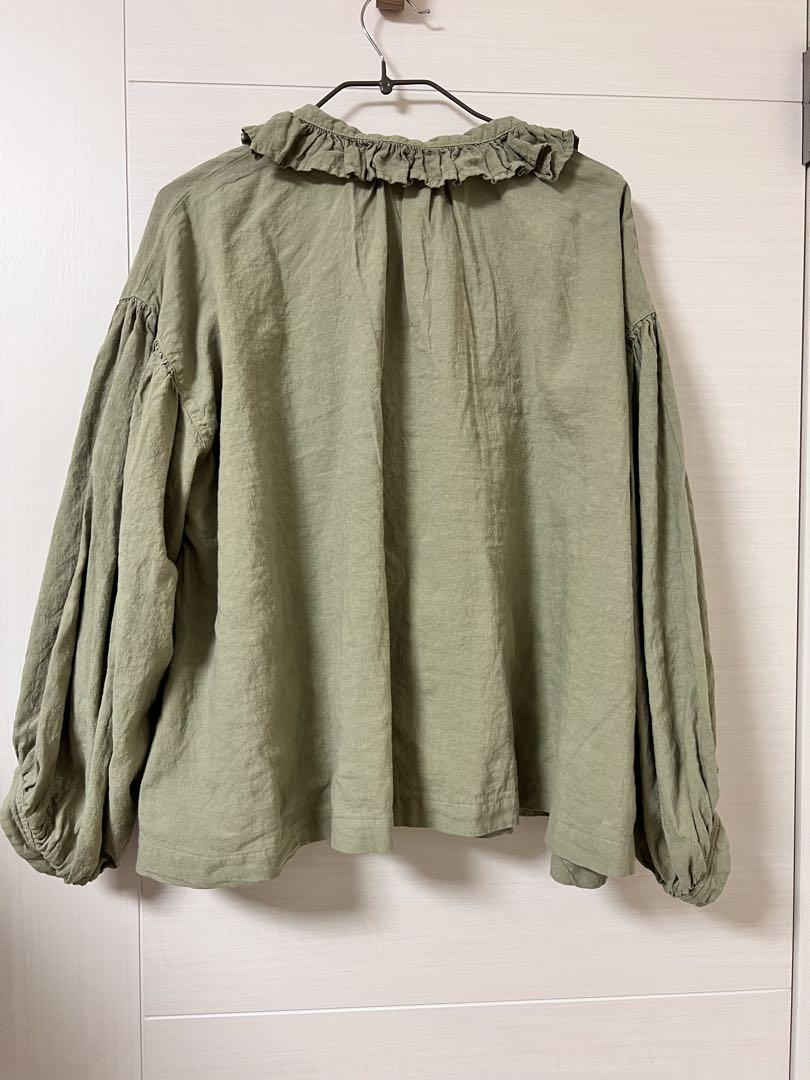 nest Robe ネストローブ　近江晒しフラワーカラーブラウス　限定色グリーン