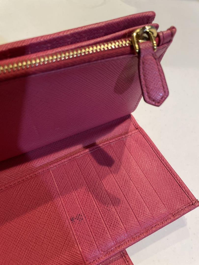 PRADA サフィアーノ 二つ折り財布 ピンク レザー