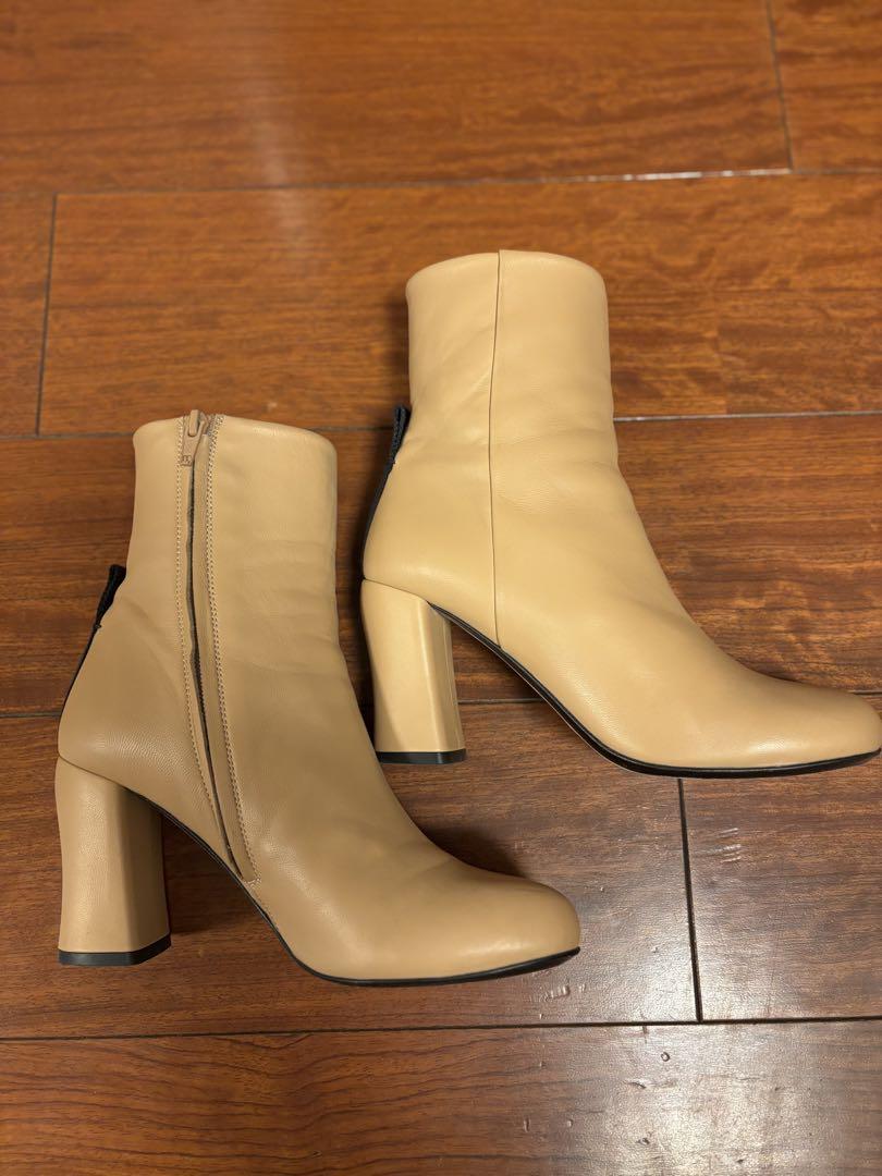 JOSEPH ベージュ レザー ショートブーツ 38 JOSEPH ベージュ レザー ショートブーツ 38