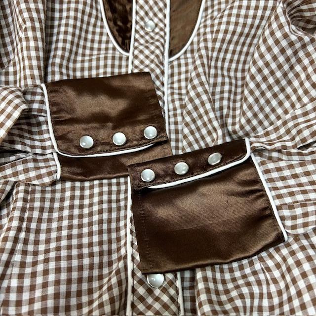 60s～70s USA製 HBARC 切替えギンガムチェックウエスタンシャツ
