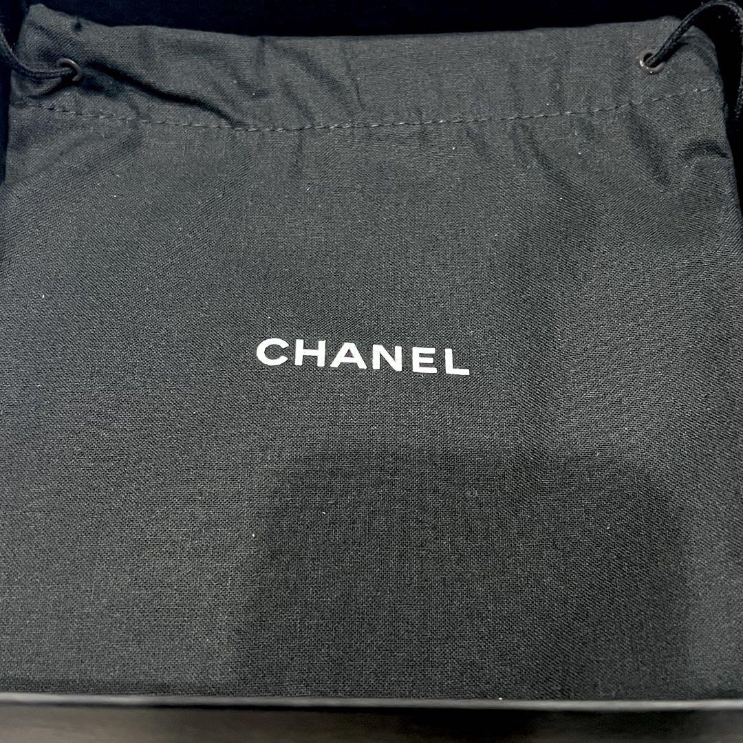 CHANEL ロゴ　ベルト　黒　パール