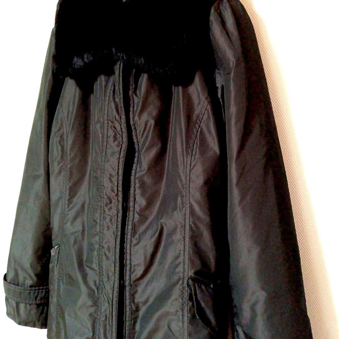 PRIMATIVO ブラックロングジャケット ファー襟付き 3WAY 防寒 PRIMATIVO ブラックロングジャケット ファー襟付き 3WAY 防寒