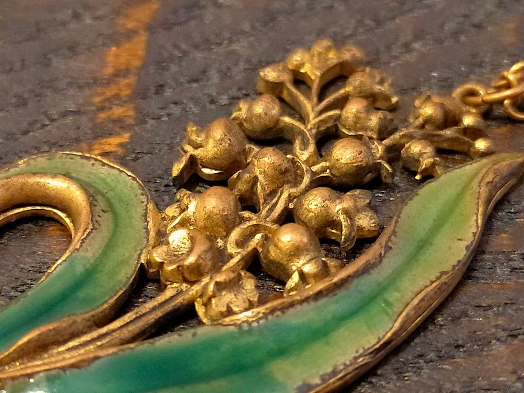 希少 すずらん ネックレス ヴィンテージ アンティーク 希少 すずらん ネックレス ヴィンテージ アンティーク