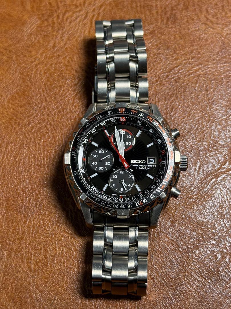 A29 希少 稼動品　SEIKO chronograph TITANIUM