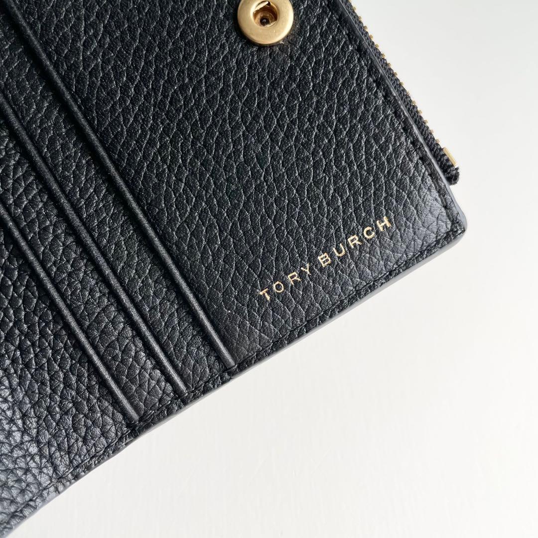 トリーバーチ 折り財布 マックグロー レザー ロゴ ブラック 新品