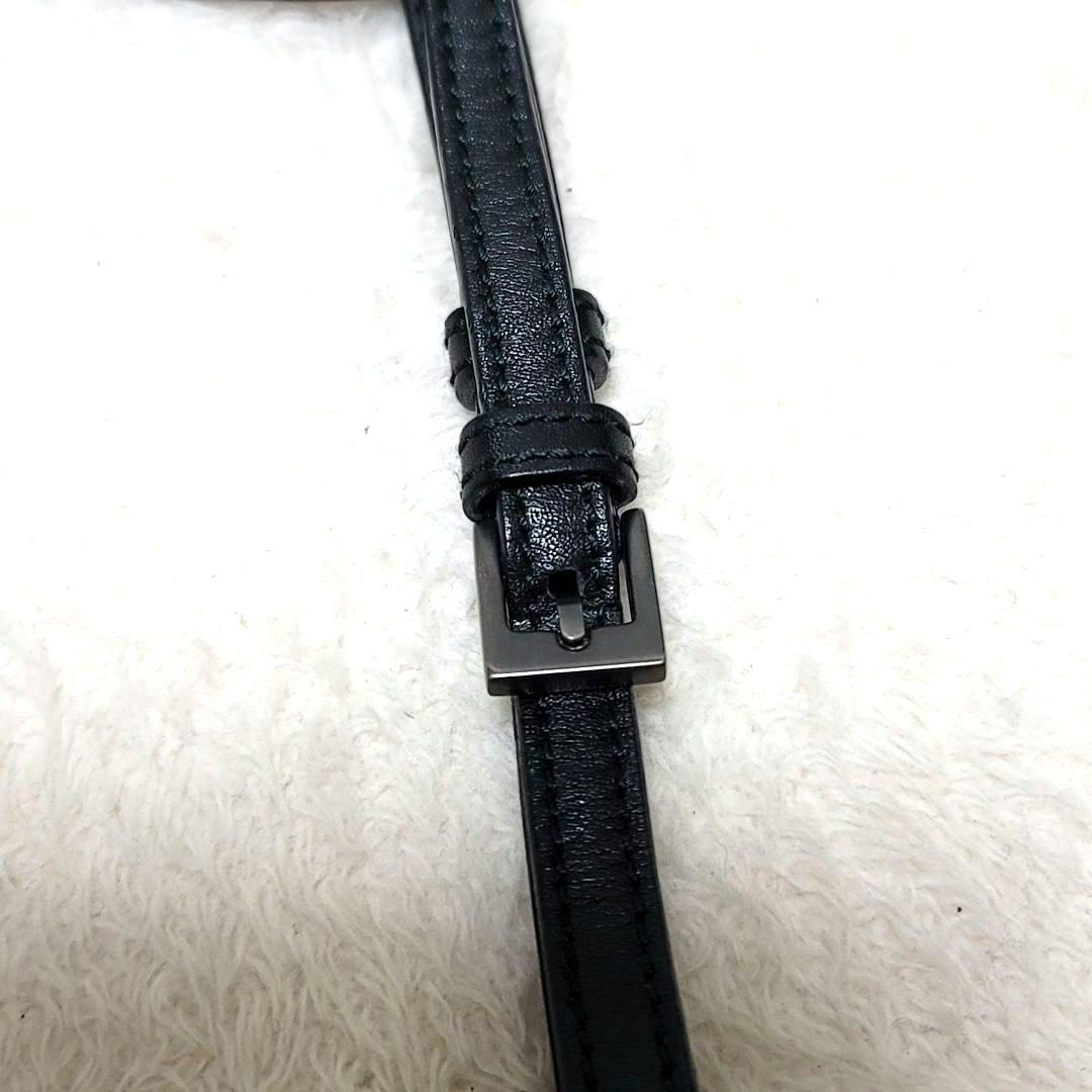 美品 GUCCI オールレザー 巾着 ショルダーバッグ ロゴプレート ブラック