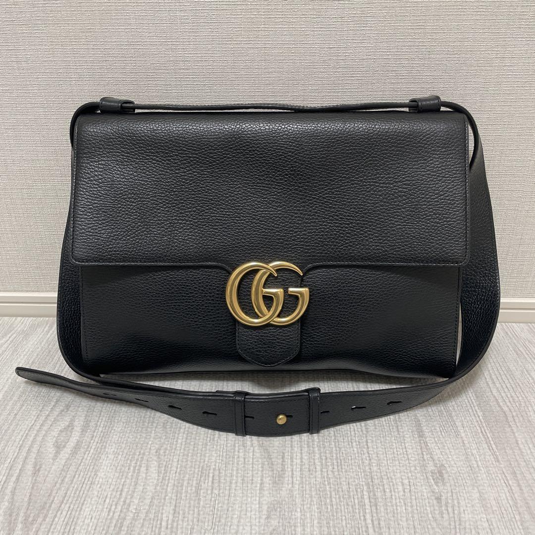 【美品】希少 定価35万 GUCCI グッチ GGマーモント メッセンジャー