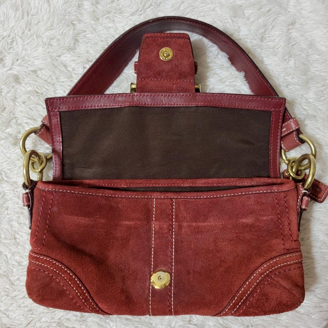 美品✨️　コーチ　ワンショルダーバッグ　スエード　レッド　ソーホー　10060 美品✨️ コーチ ワンショルダーバッグ スエード レッド