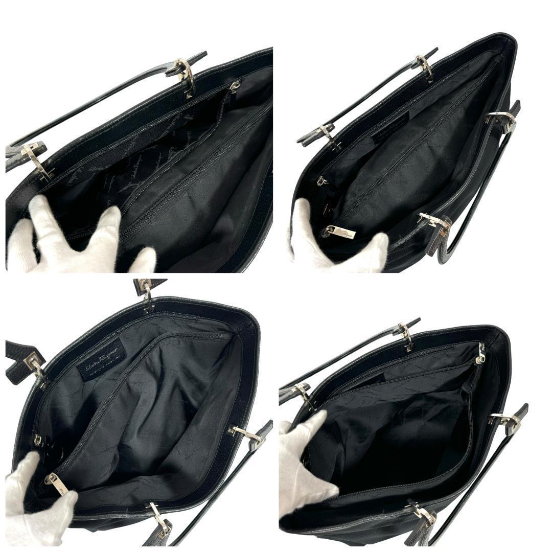 希少　サルヴァトーレフェラガモ　トートバッグ　ガンチーニ　肩掛け　ブラック