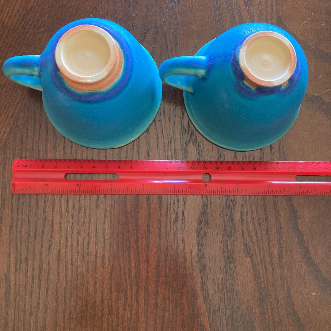 大嶺工房 やちむん コーヒーカップ&ソーサー（小皿）ペルシャブルー
