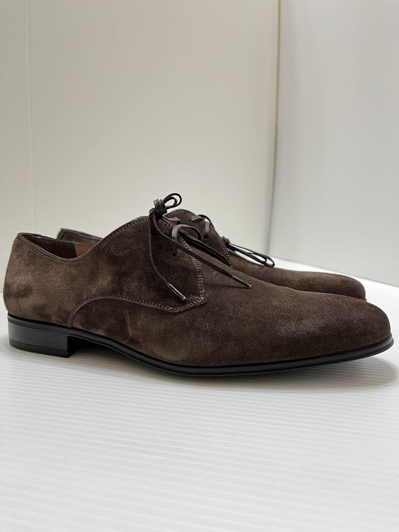 新品Ferragamo スウェード 茶系 レースシューズ サイズ7 メンズ靴