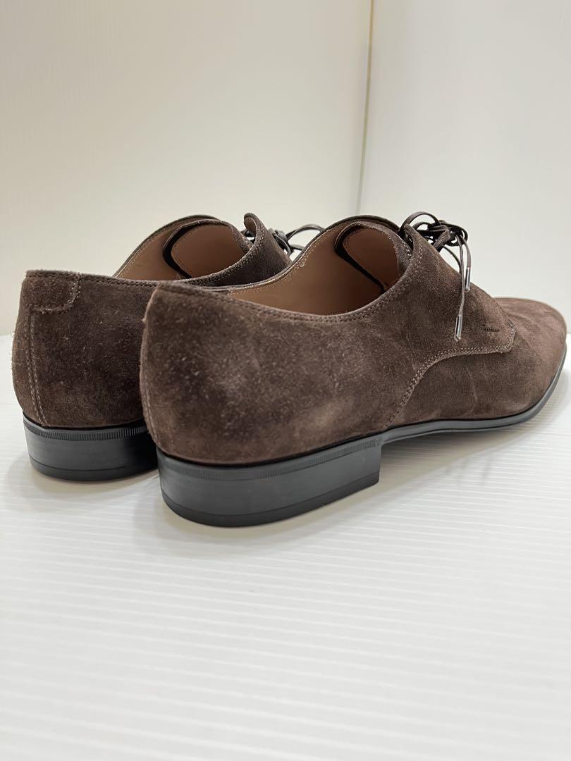 新品Ferragamo スウェード 茶系 レースシューズ サイズ7 メンズ靴