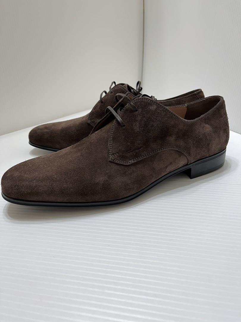新品Ferragamo スウェード 茶系 レースシューズ サイズ7 メンズ靴