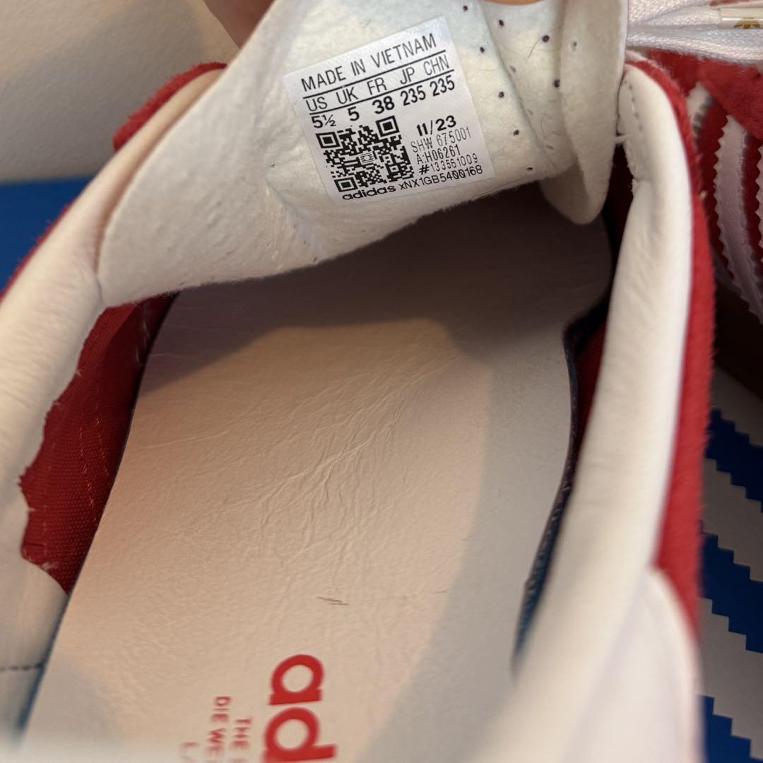 adidas GAZZELE INDOOR 23.5cmスカーレット レッド 赤