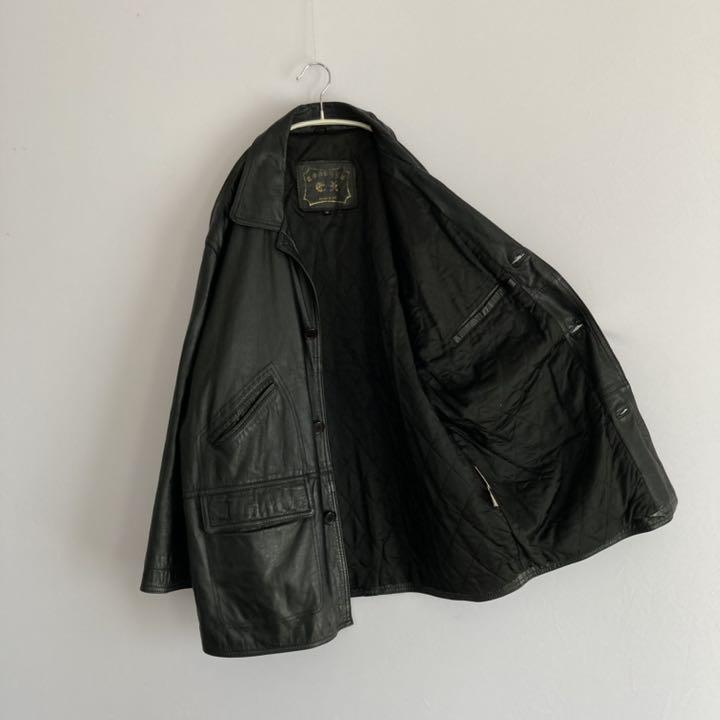 えていたの 90s レザーコート ジャケット オーバーサイズ 黒 7cjrP-m67250622122 ヴィンテージ レトロ 古着 のサイズ