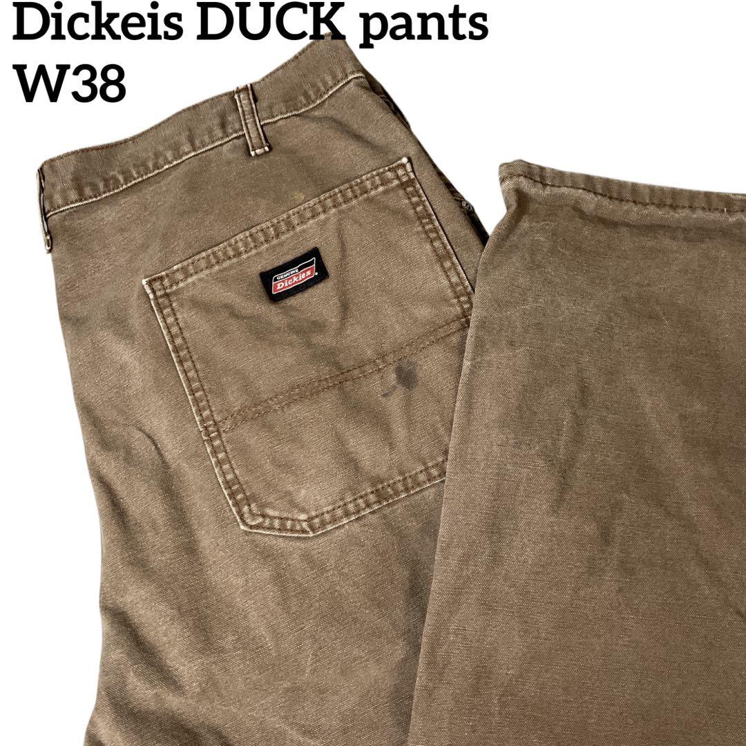 Dickeis ダックパンツ ペインターパンツ フェードW38 L32ブラウン