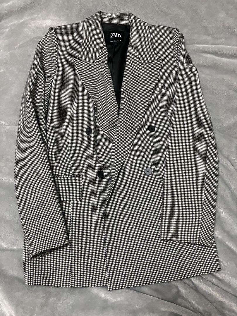 新品ZARA チェック柄 ダブルブレストジャケット 152cmパンツセット セール♪【美品】ジャケット ZARA ザラ ダブルブレスト きれいめ