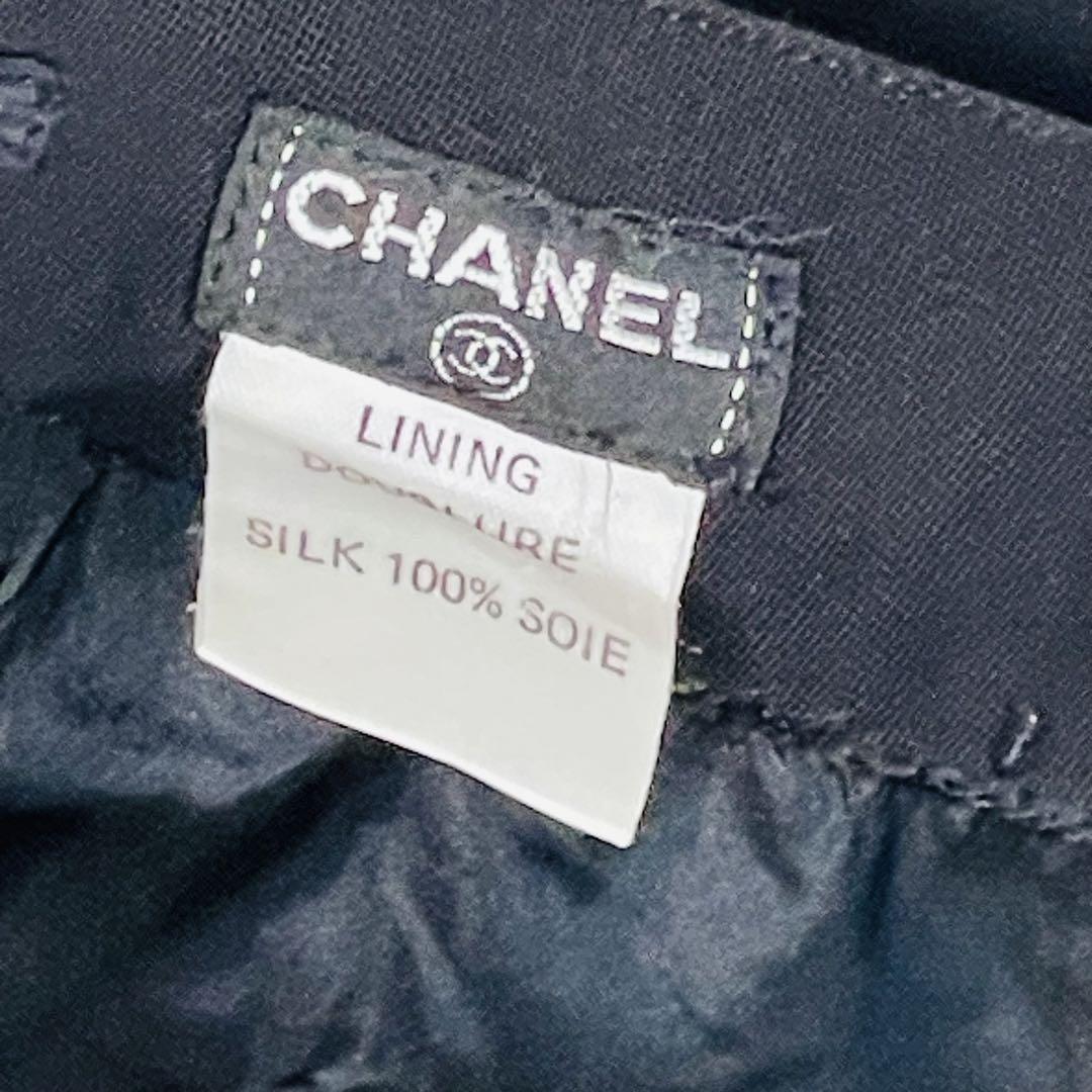 美品✨️CHANEL シルク100% ココマーク金ボタン ロングスカートMサイズ
