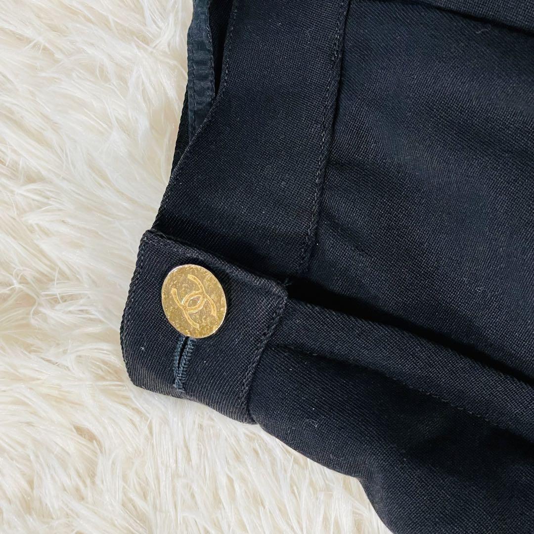 美品✨️CHANEL シルク100% ココマーク金ボタン ロングスカートMサイズ