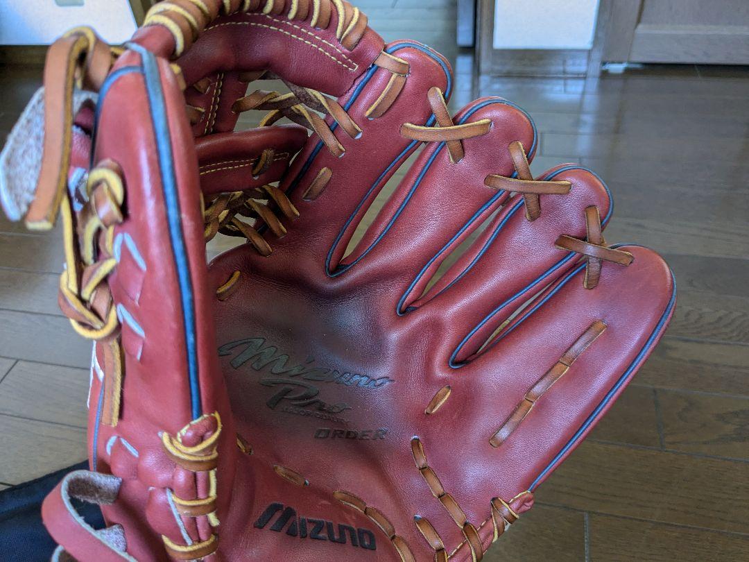 ※手入れのみ新品未使用/軟式用ミズノプロオーダーグローブ内野手用
