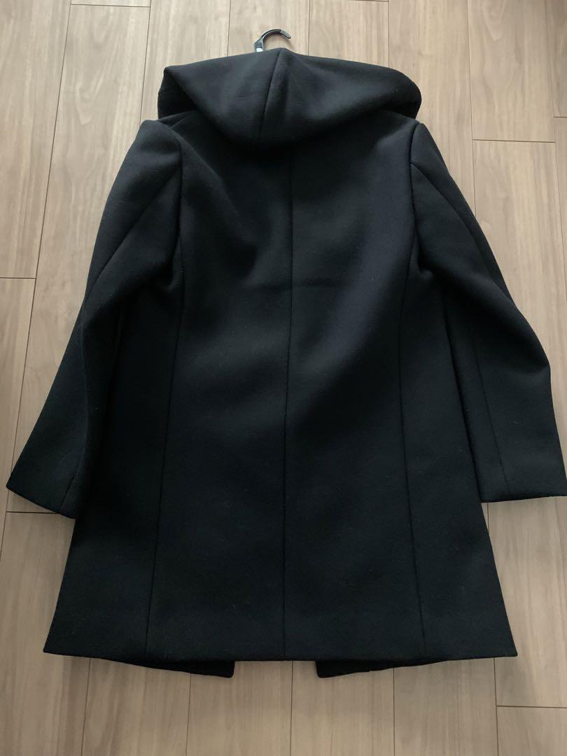 黒 フード付き チェスターコート