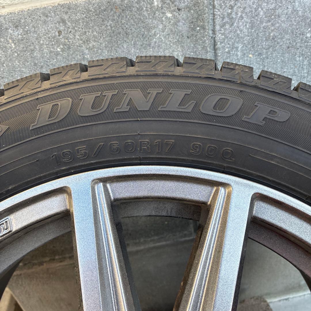 DUNLOP 195/60R17 スタッドレスタイヤ ホイールセット 24年製造 DUNLOP 195/60R17 スタッドレスタイヤ ホイールセット 24年製造