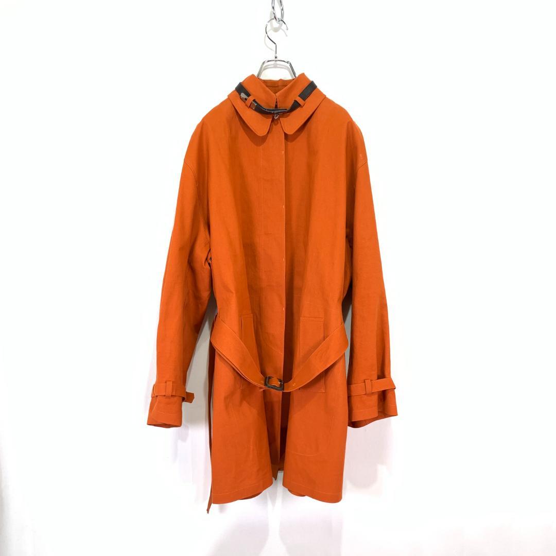 HERMES エルメス 裏地 リボン柄 ゴム引き ステンカラーコート