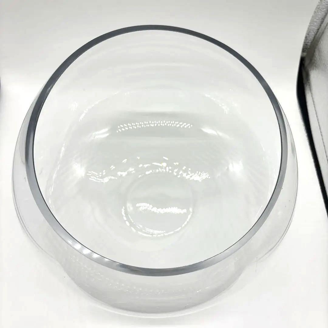 クリアガラスボウルと木製専用プレート フルーツボウル グリーンインテリア 美品