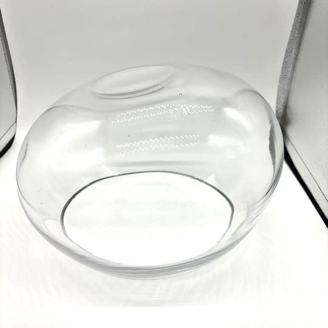 クリアガラスボウルと木製専用プレート フルーツボウル グリーンインテリア 美品
