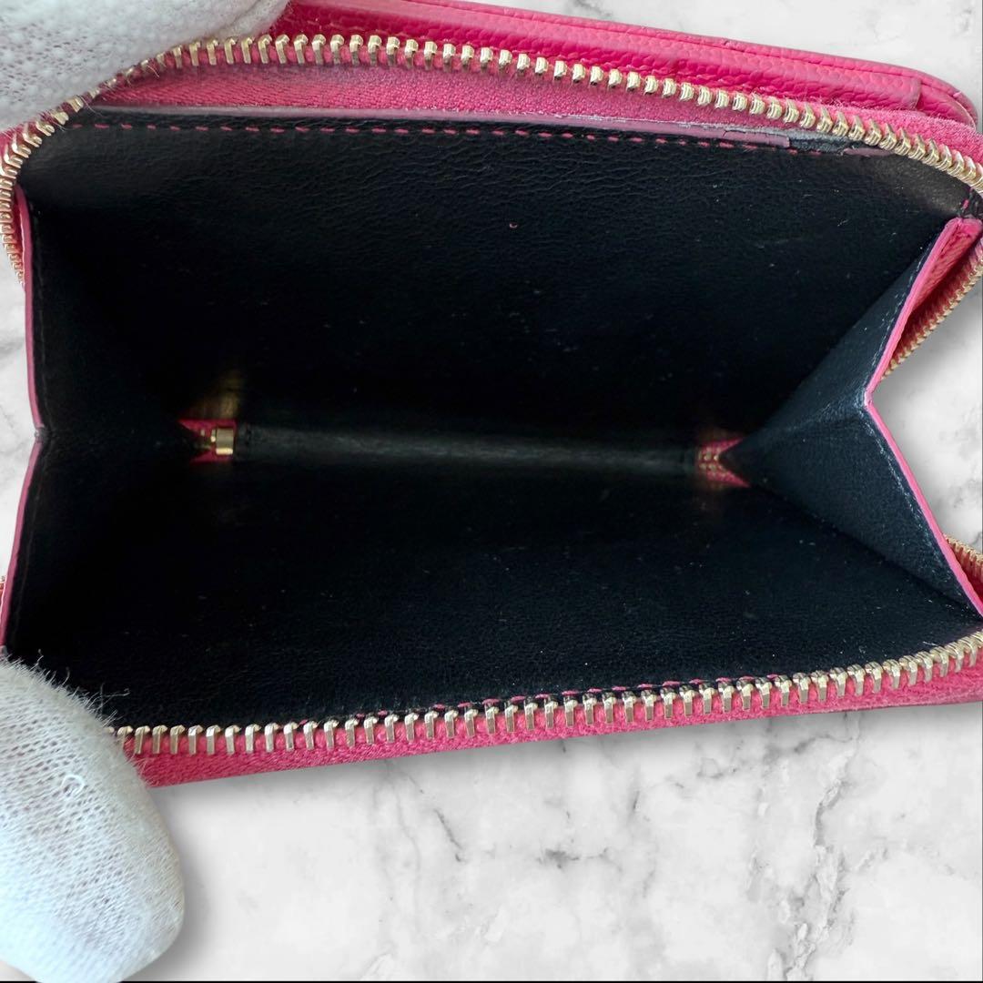 良品 イヴサンローラン カサンドラ コンパクトウォレット ピンク