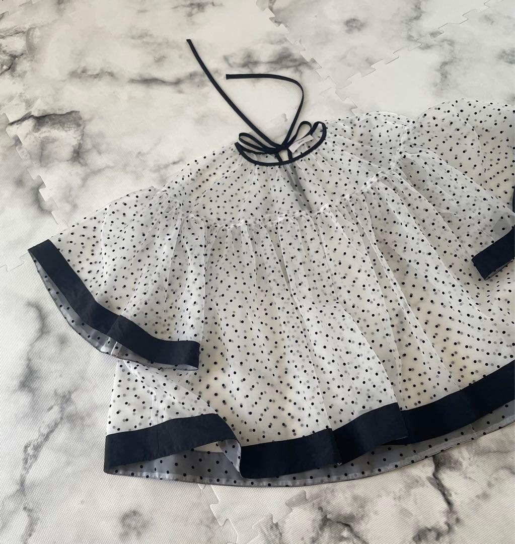 【yori】ドットオーガンジーブラウス日本製 【yori】ドットオーガンジーブラウス日本製