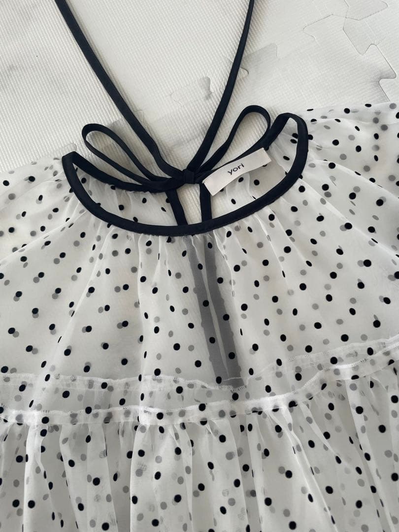【yori】ドットオーガンジーブラウス日本製 【yori】ドットオーガンジーブラウス日本製