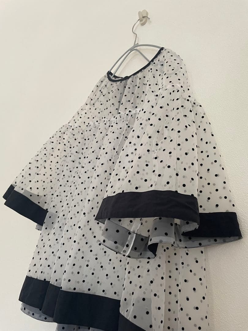 【yori】ドットオーガンジーブラウス日本製 【yori】ドットオーガンジーブラウス日本製