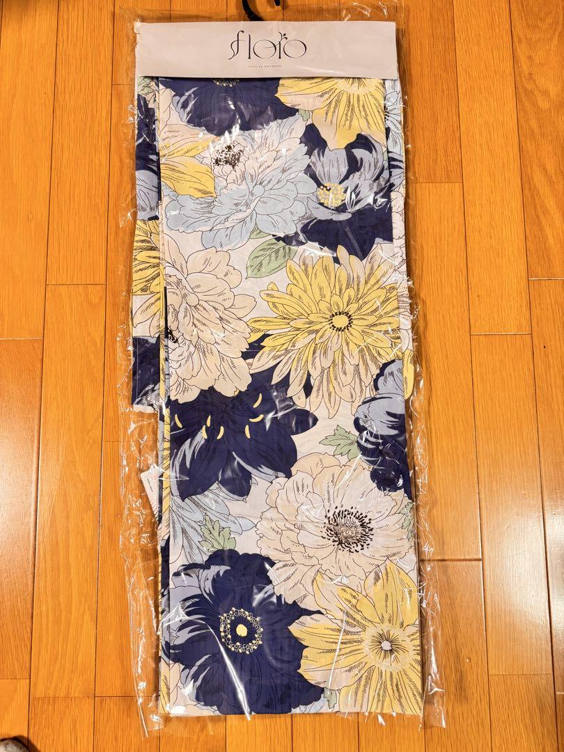 【新品おまけ付き】花柄浴衣半幅帯セット+兵児帯おまけ